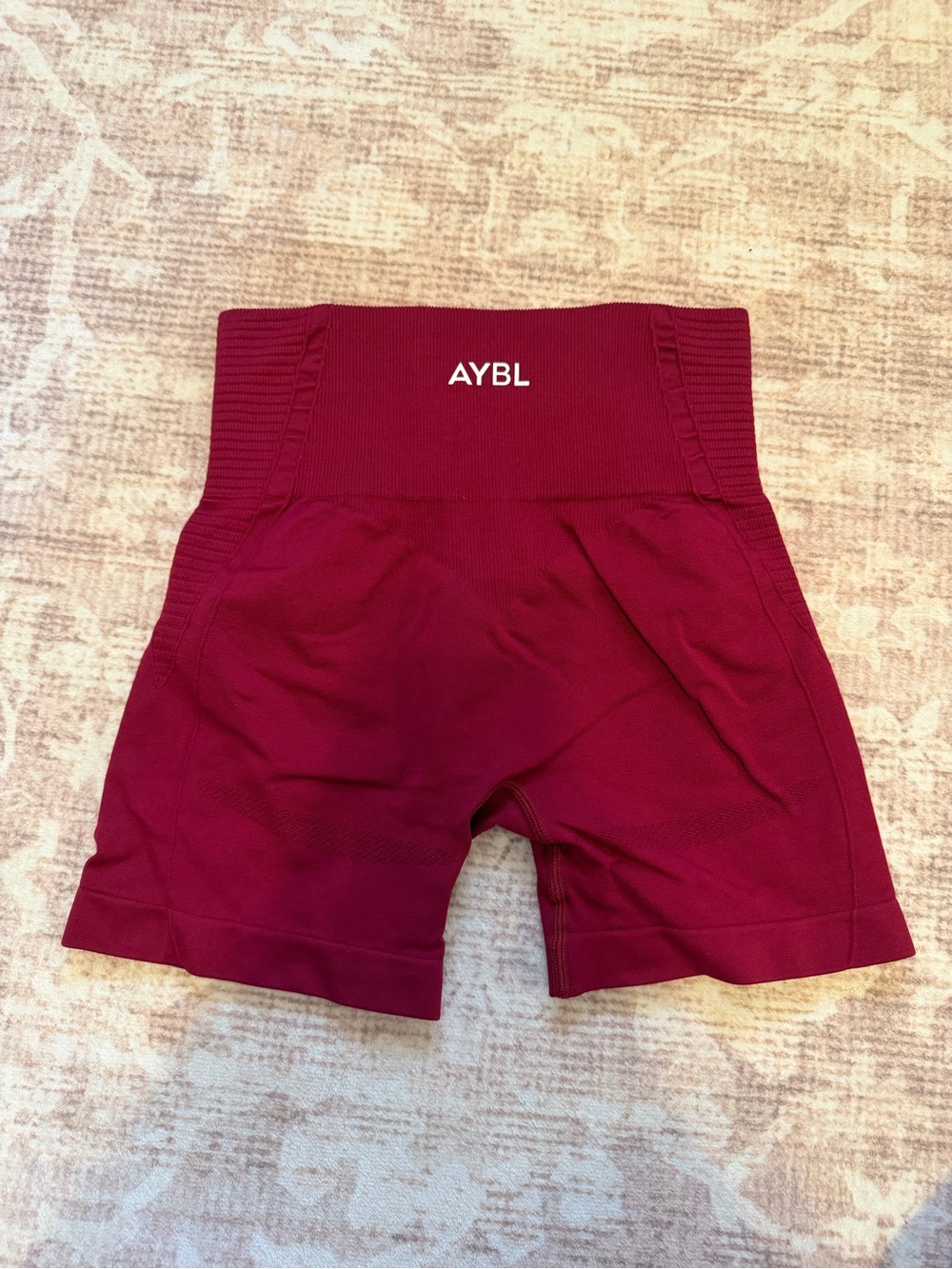 AYBL Seamless High-Rise Shorts in Burgundy